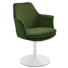 Lippa Swivel Dining Performance Velvet Armchair by Modway| Green