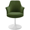Lippa Swivel Dining Performance Velvet Armchair by Modway| Green