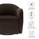 Modway Compose Performance Velvet Swivel Armchair in Chocolate Brown - Barrel Accent Chair - Comfy Round Single Sofa Chair with 360°