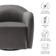 Modway Compose Performance Velvet Swivel Armchair in Storm Gray - Barrel Accent Chair - Comfy Round Single Sofa Chair with 360° Rotation