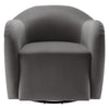 Modway Compose Performance Velvet Swivel Armchair in Storm Gray - Barrel Accent Chair - Comfy Round Single Sofa Chair with 360° Rotation