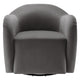 Modway Compose Performance Velvet Swivel Armchair in Storm Gray - Barrel Accent Chair - Comfy Round Single Sofa Chair with 360° Rotation
