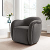 Modway Compose Performance Velvet Swivel Armchair in Storm Gray - Barrel Accent Chair - Comfy Round Single Sofa Chair with 360° Rotation - Modern Upholstered Club Chair for Living Room, Bedroom
