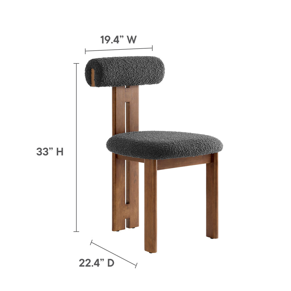 Torian Boucle Fabric Dining Chair Set of 2 by Modway