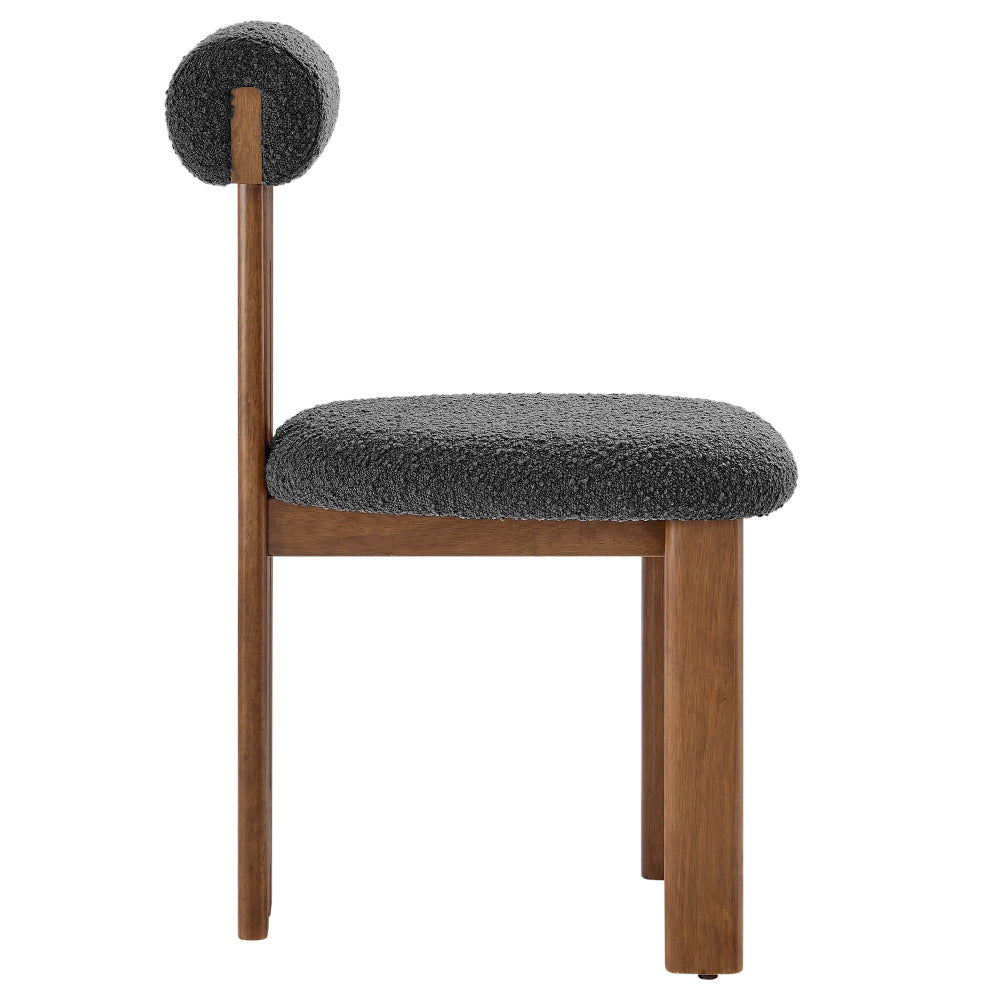 Torian Boucle Fabric Dining Chair Set of 2 by Modway