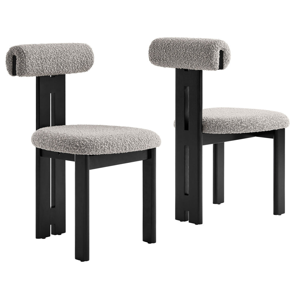 Torian Boucle Fabric Dining Chair Set of 2 by Modway