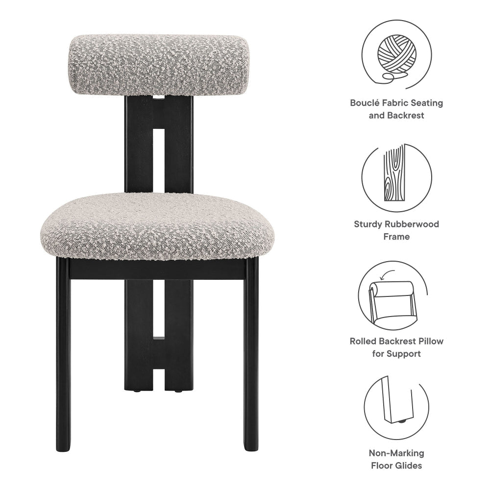 Torian Boucle Fabric Dining Chair Set of 2 by Modway