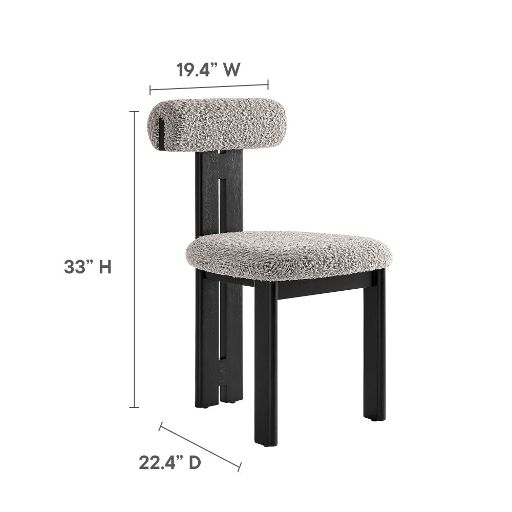 Torian Boucle Fabric Dining Chair Set of 2 by Modway