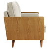 Modway Kellan Sofa in Walnut Heathered Weave Light Beige