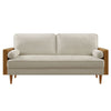 Modway Kellan Sofa in Walnut Heathered Weave Light Beige