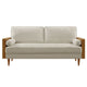 Modway Kellan Sofa in Walnut Heathered Weave Light Beige