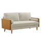 Modway Kellan Sofa in Walnut Heathered Weave Light Beige