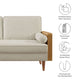 Modway Kellan Loveseat in Walnut Heathered Weave Light Beige