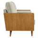 Modway Kellan Loveseat in Walnut Heathered Weave Light Beige