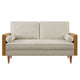 Modway Kellan Loveseat in Walnut Heathered Weave Light Beige