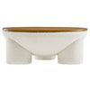 Tridome Round Boucle Upholstered Storage Coffee Table by Modway MDY-EEI-6964-NAT-IVO