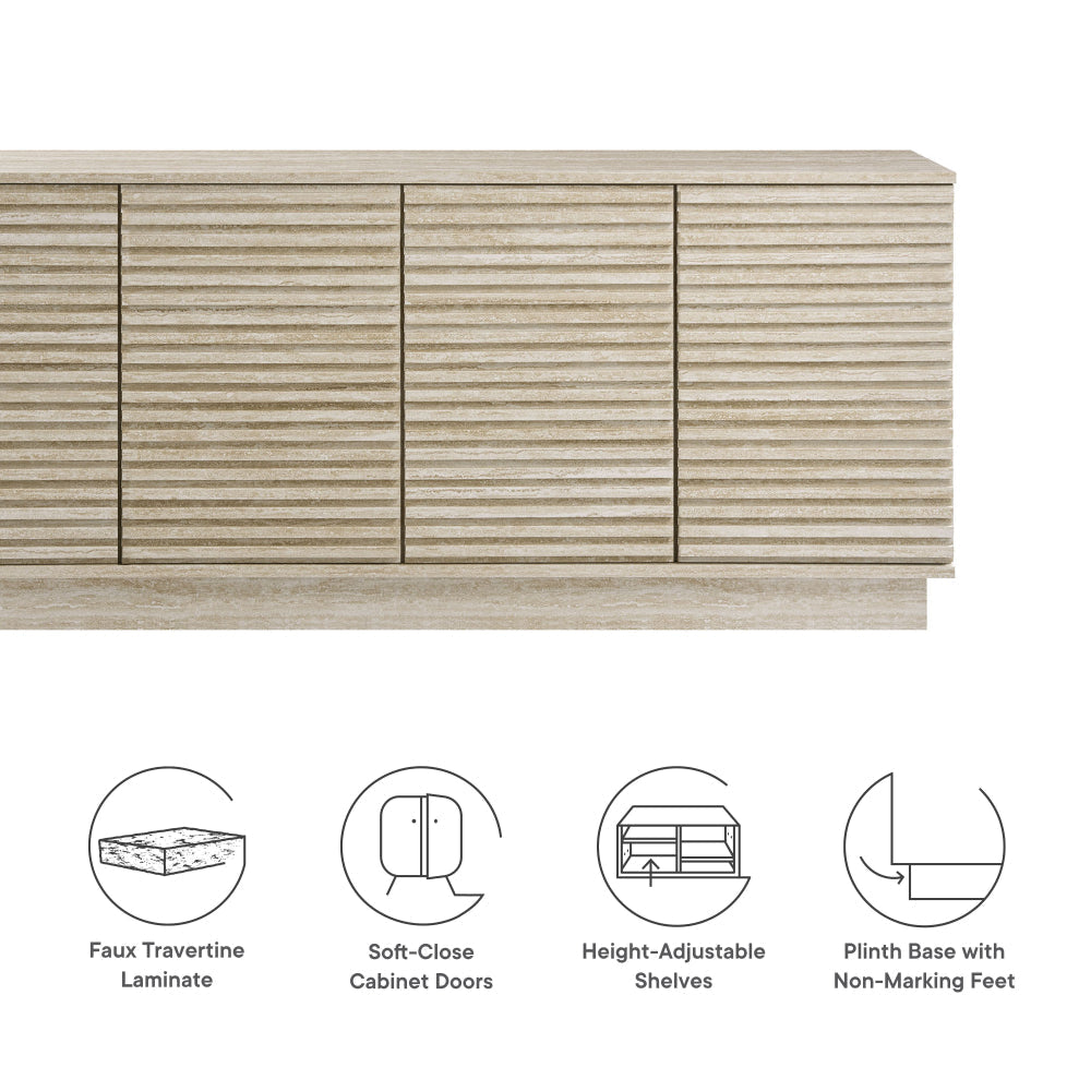 Render 70’’ Faux Travertine Sideboard Cabinet TV Stand by Modway MDY-EEI-6966-TRA