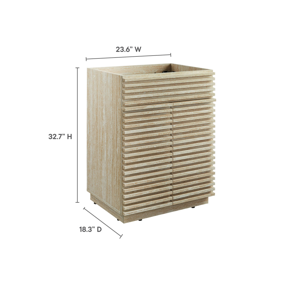 Render 24’’ Faux Travertine Bathroom Vanity Cabinet (Sink Not Included) by Modway