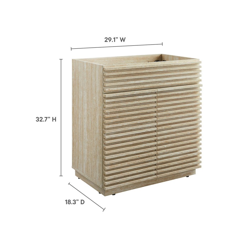 Render 30’’ Faux Travertine Bathroom Vanity Cabinet (Sink Not Included) by Modway