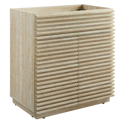 Render 30" Faux Travertine Bathroom Vanity Cabinet (Sink Not Included) by Modway