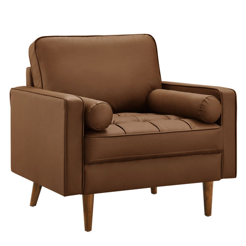Valour Tufted Vegan Leather Accent Armchair by Modway