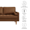 Valour Tufted Vegan Leather Loveseat by Modway