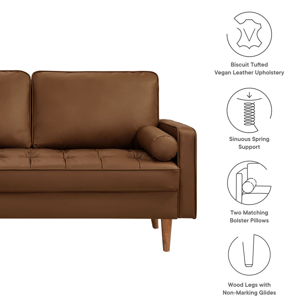 Valour Tufted Vegan Leather Loveseat by Modway