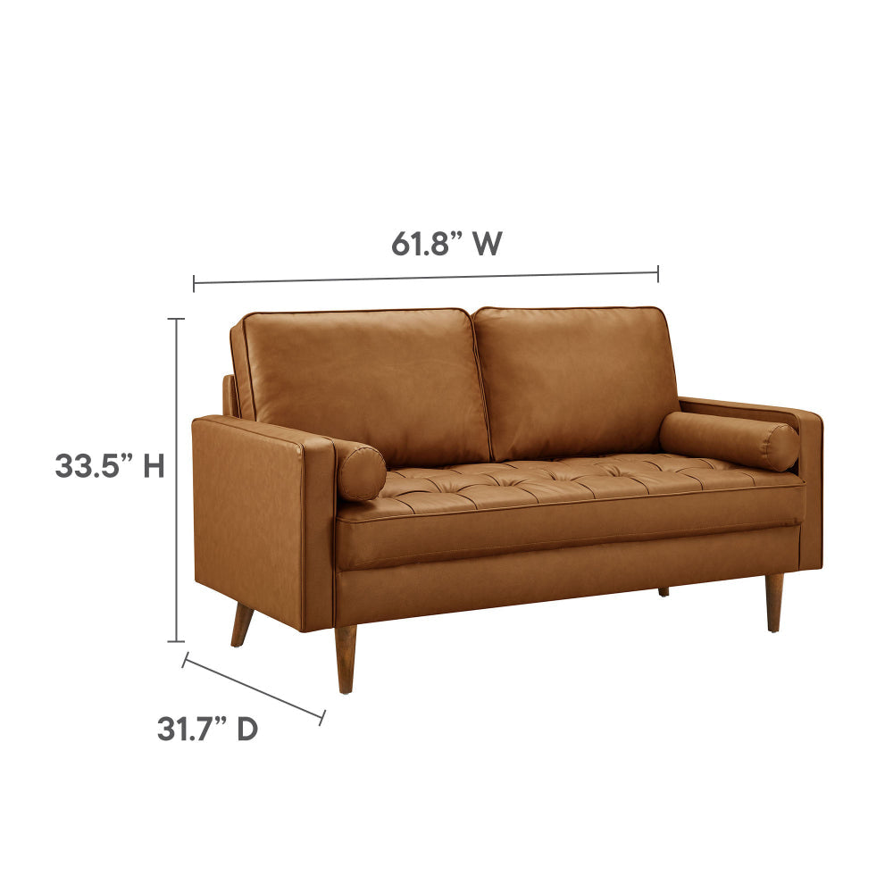 Valour Tufted Vegan Leather Loveseat by Modway