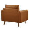 Modway Revive Faux Leather Accent Armchair in Tan