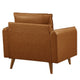 Modway Revive Faux Leather Accent Armchair in Tan