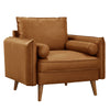 Modway Revive Faux Leather Accent Armchair in Tan