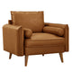 Modway Revive Faux Leather Accent Armchair in Tan