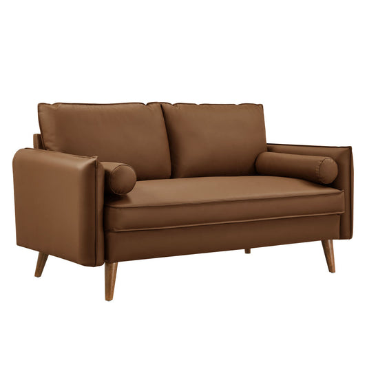 Revive Upholstered Vegan Leather Loveseat by Modway