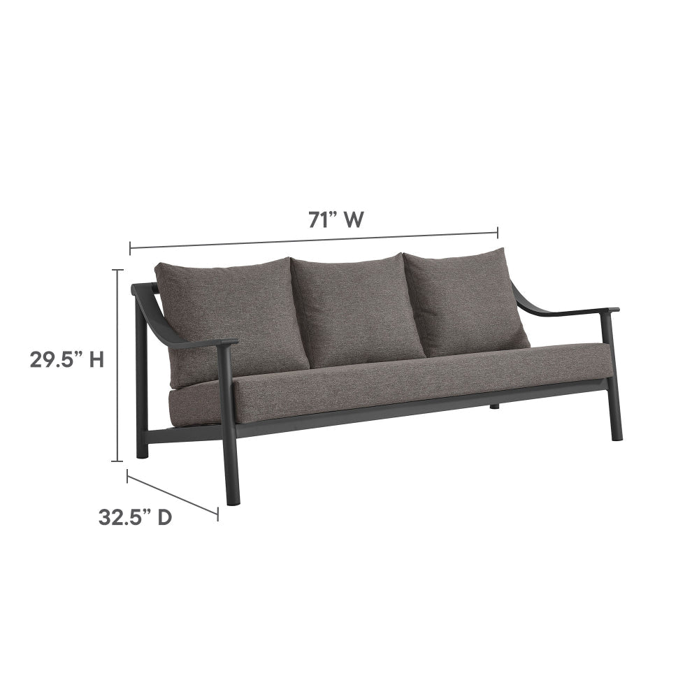 Terrace Outdoor Patio Aluminum Sofa by Modway MDY-EEI-6977-CAR-GPH