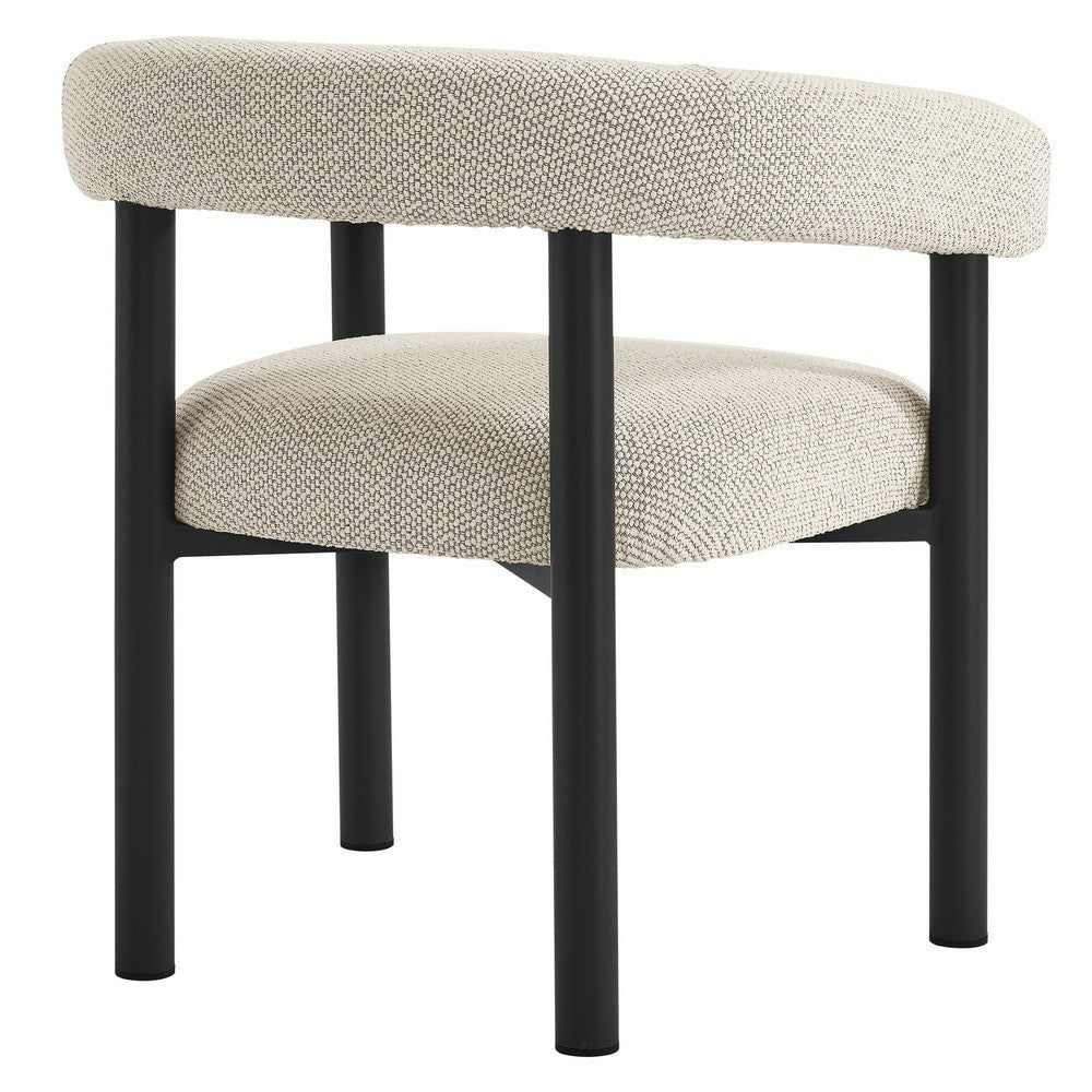 Modway Nautica Aluminum Outdoor Patio Dining Armchairs Set of 2 in Ivory Graphite – Modern 2-Piece Dining Chair Set – Curved Back Dining