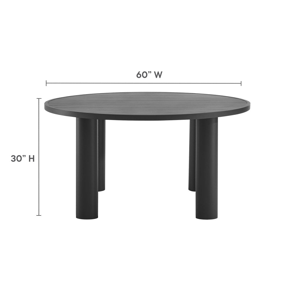 Nautica Outdoor Patio 60’’ Round Aluminum Dining Table by Modway