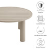 Modway Nautica 60 Inch Round Metal Outdoor Patio Dining Table in Taupe – Weather-Resistant Outdoor Dining Table for Patio Balcony