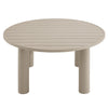 Modway Nautica 60 Inch Round Metal Outdoor Patio Dining Table in Taupe – Weather-Resistant Outdoor Dining Table for Patio Balcony