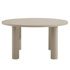 Modway Nautica 60 Inch Round Metal Outdoor Patio Dining Table in Taupe – Weather-Resistant Outdoor Dining Table for Patio, Balcony, and Garden – Modern Outdoor Dining Table for 4 People
