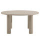 Modway Nautica 60 Inch Round Metal Outdoor Patio Dining Table in Taupe – Weather-Resistant Outdoor Dining Table for Patio, Balcony, and Garden – Modern Outdoor Dining Table for 4 People
