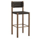 Modway Parkland Outdoor Wicker Bar Stools Set of 2 in Walnut — Bar Height Rattan Patio Stools with Backrest — All-Weather Outdoor Accent