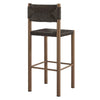 Modway Parkland Outdoor Wicker Bar Stools Set of 2 in Walnut — Bar Height Rattan Patio Stools with Backrest — All-Weather Outdoor Accent