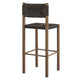 Modway Parkland Outdoor Wicker Bar Stools Set of 2 in Walnut — Bar Height Rattan Patio Stools with Backrest — All-Weather Outdoor Accent