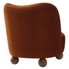 Modway Monroe Performance Velvet Accent Chair in Rust Walnut - Upholstered Stain-Resistant Barrel Chair - Comfy Lounge Chair - Oversized