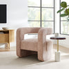Modway Jaylin Chenille Accent Chair in Blush - Upholstered Comfy Club Chair - Modern Soft Barrel Chair - Round Leisure Accent Chair