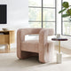Modway Jaylin Chenille Accent Chair in Blush - Upholstered Comfy Club Chair - Modern Soft Barrel Chair - Round Leisure Accent Chair