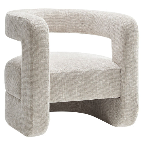 Modway Jaylin Chenille Accent Chair in Dove Gray - Upholstered Comfy Club Chair - Modern Soft Barrel Chair - Round Leisure Accent Chair with Curved Back for Living Room, Bedroom, Home Office