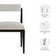 Modway Kai Upholstered Dining Chair with Wood Legs in Linen Black - Modern Dining Room Chair with Fabric Rolled Backrest and Seat - Wood