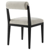Modway Kai Upholstered Dining Chair with Wood Legs in Linen Black - Modern Dining Room Chair with Fabric Rolled Backrest and Seat - Wood