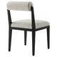 Modway Kai Upholstered Dining Chair with Wood Legs in Linen Black - Modern Dining Room Chair with Fabric Rolled Backrest and Seat - Wood
